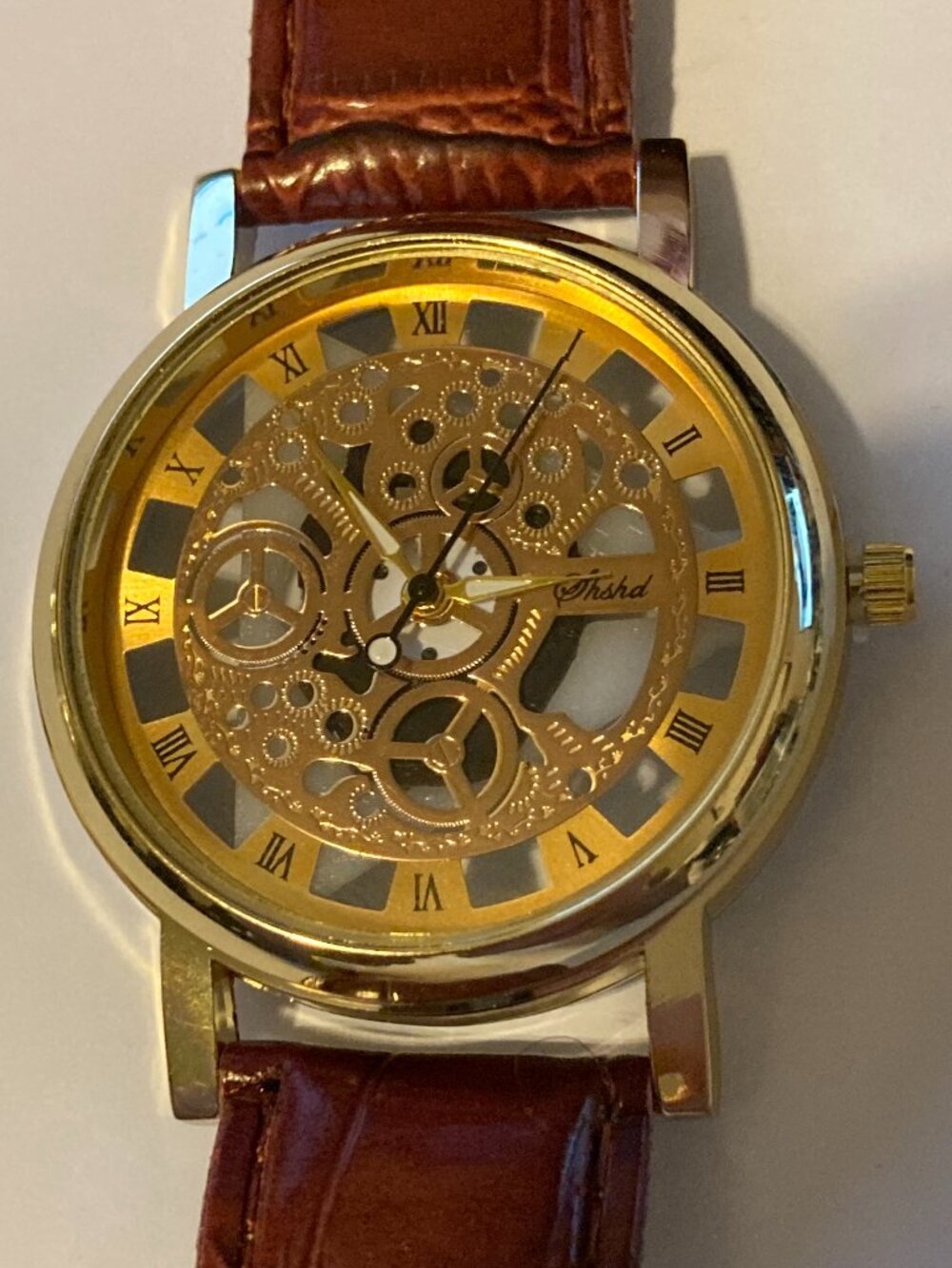 BRAND NEW Very Nice Skeleton Watch Leather Band